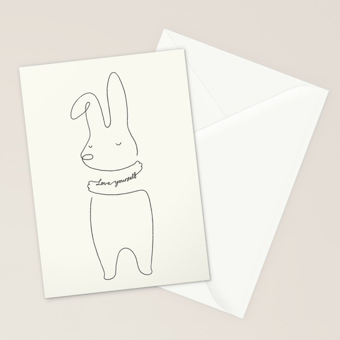 Love Yourself - Bunny Stationery Card Gallery Image 2