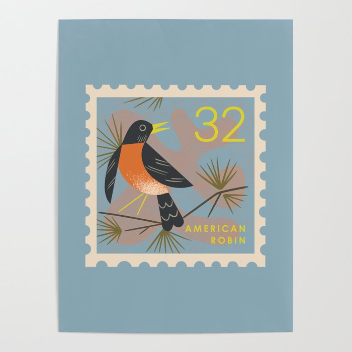 Robin Postage Stamp Poster Gallery Image 4