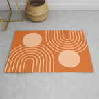 Mid Century Modern Geometric 194 in Orange Shades Rug Gallery Image 1