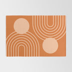 Mid Century Modern Geometric 194 in Orange Shades Rug Gallery Image 2