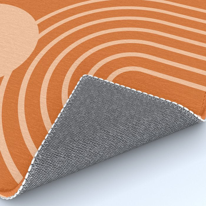 Mid Century Modern Geometric 194 in Orange Shades Rug Gallery Image 4