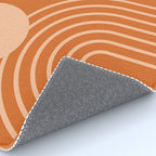 Mid Century Modern Geometric 194 in Orange Shades Rug Gallery Image 4