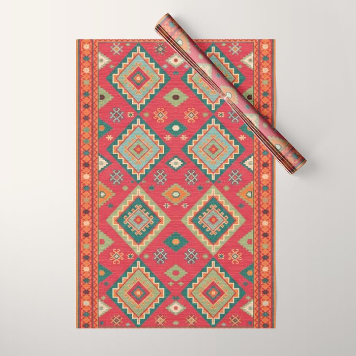 Moroccan Berber Kilim Pattern Wrapping Paper Gallery Image 1
