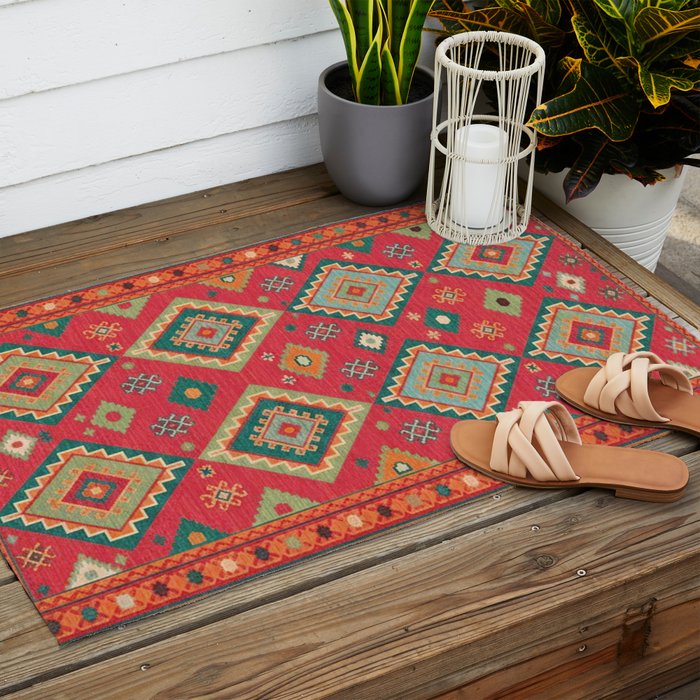 Moroccan Berber Kilim Pattern Outdoor Rug Gallery Image 2