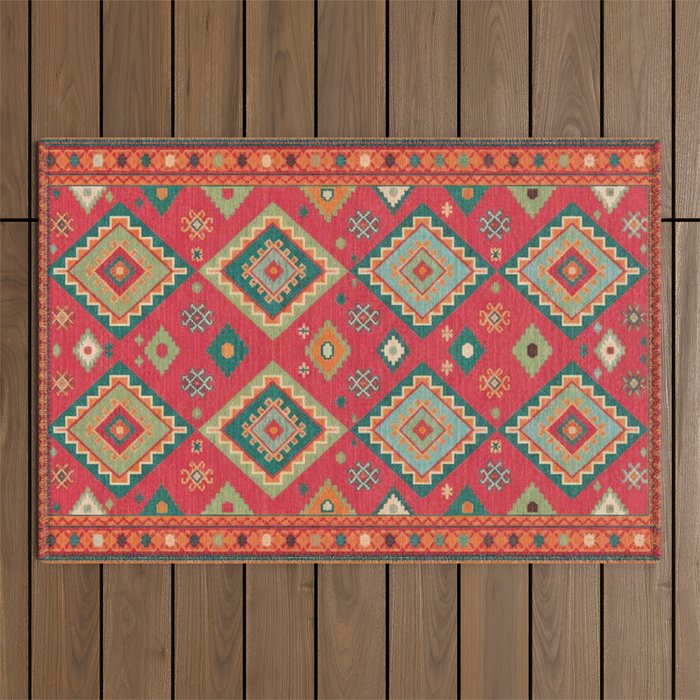 Moroccan Berber Kilim Pattern Outdoor Rug Gallery Image 1