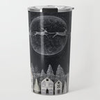 Christmas Village Chalkboard Santa & Reindeer Travel Mug Gallery Image 1