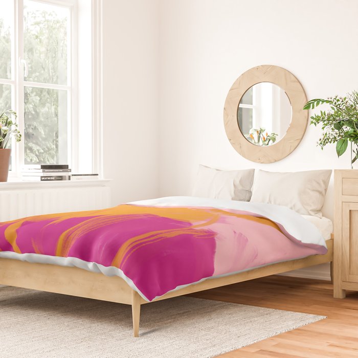 Bloom In Orange & Pink Duvet Cover Gallery Image 2
