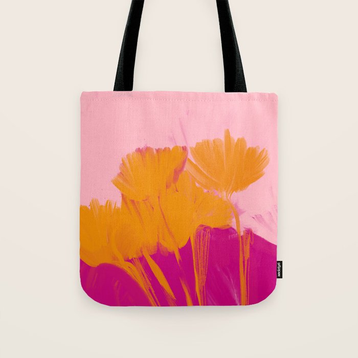 Bloom In Orange & Pink Tote Bag Gallery Image 1