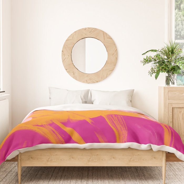 Bloom In Orange & Pink Duvet Cover Gallery Image 3