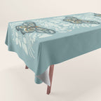 Folk Art Moth - Blue Gray Tablecloth Gallery Image 1