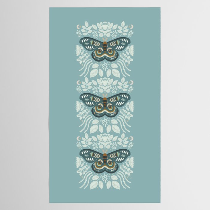 Folk Art Moth - Blue Gray Tablecloth Gallery Image 2