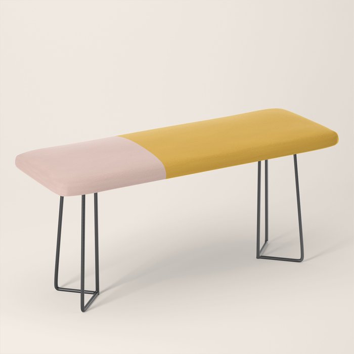 Warm Simplicity - Blush Pink and Mustard Minimalism Bench Gallery Image 1