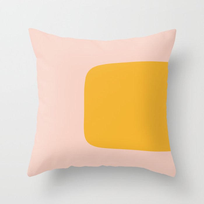 Warm Simplicity - Blush Pink and Mustard Minimalism Throw Pillow Gallery Image 6