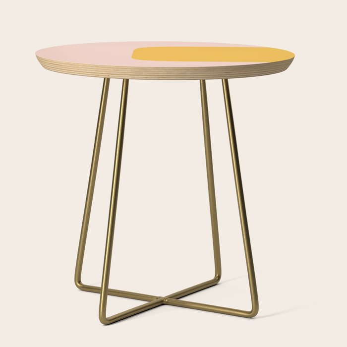 Warm Simplicity - Blush Pink and Mustard Minimalism Side Table Gallery Image 1