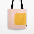 Warm Simplicity - Blush Pink and Mustard Minimalism Tote Bag Gallery Image 1