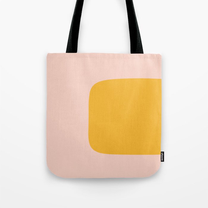 Warm Simplicity - Blush Pink and Mustard Minimalism Tote Bag Gallery Image 1