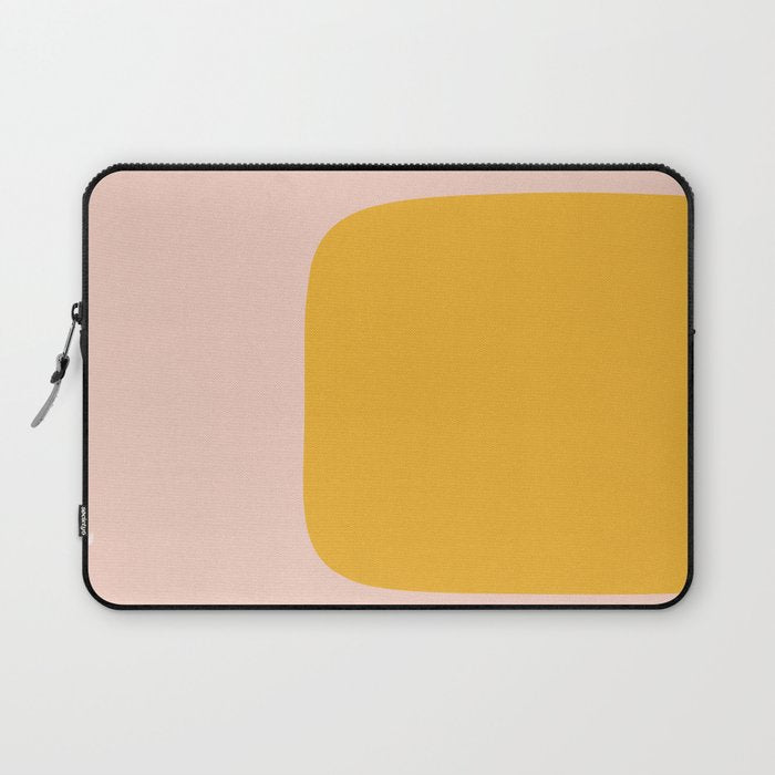 Warm Simplicity - Blush Pink and Mustard Minimalism Laptop Sleeve Gallery Image 1