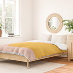 Warm Simplicity - Blush Pink and Mustard Minimalism Duvet Cover Gallery Image 2