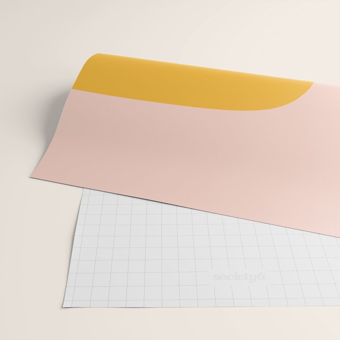 Warm Simplicity - Blush Pink and Mustard Minimalism Wrapping Paper Gallery Image 2