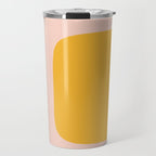 Warm Simplicity - Blush Pink and Mustard Minimalism Travel Mug Gallery Image 1