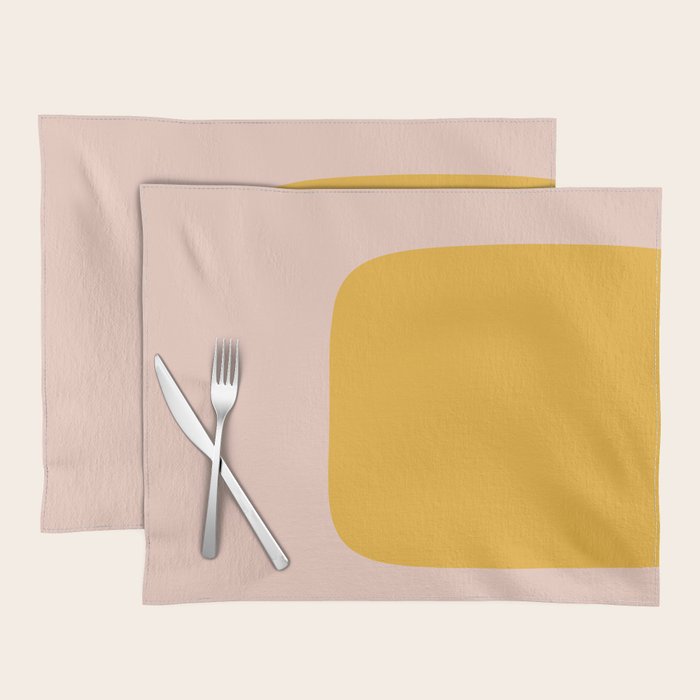Warm Simplicity - Blush Pink and Mustard Minimalism Placemat Gallery Image 1