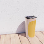 Warm Simplicity - Blush Pink and Mustard Minimalism Travel Mug Gallery Image 4