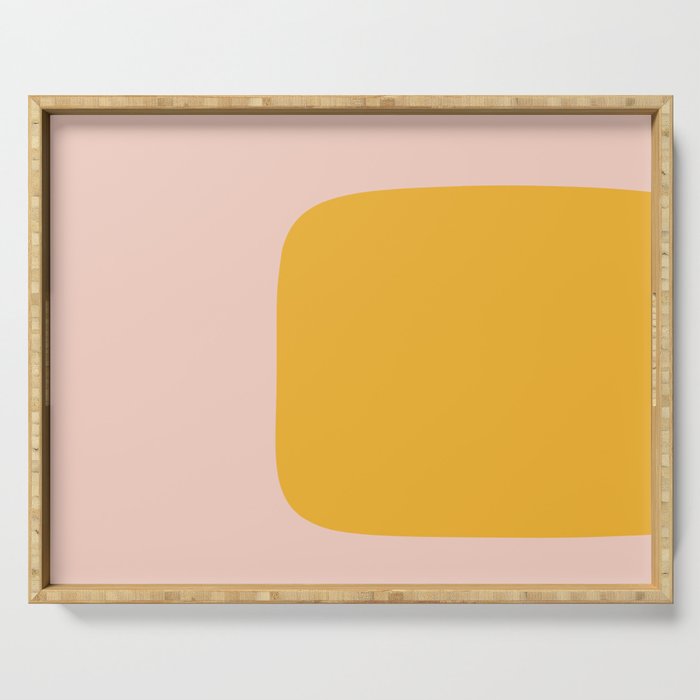 Warm Simplicity - Blush Pink and Mustard Minimalism Serving Tray Gallery Image 1