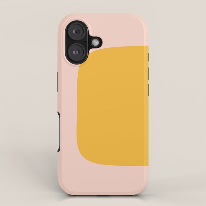 Warm Simplicity - Blush Pink and Mustard Minimalism iPhone Case Gallery Image 1