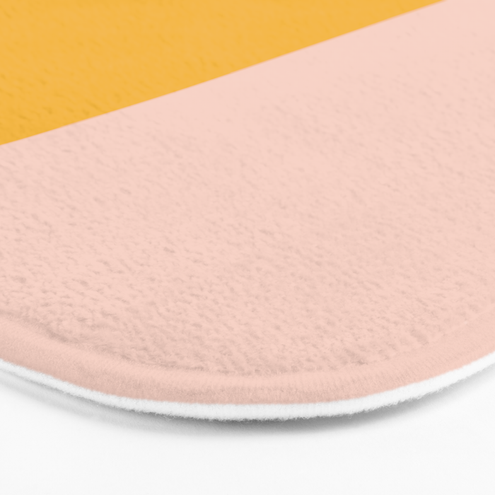 Warm Simplicity - Blush Pink and Mustard Minimalism Bath Mat Gallery Image 3