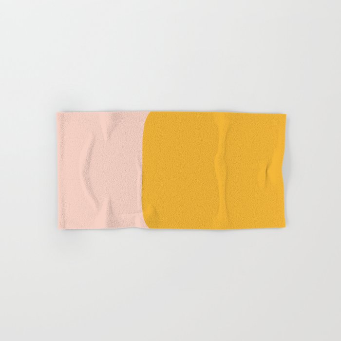Warm Simplicity - Blush Pink and Mustard Minimalism Bath Towel Gallery Image 1