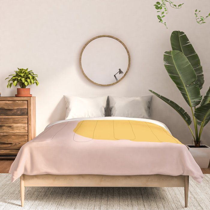 Warm Simplicity - Blush Pink and Mustard Minimalism Comforter Gallery Image 3