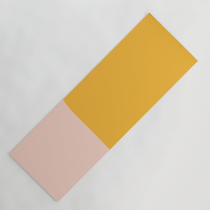 Warm Simplicity - Blush Pink and Mustard Minimalism Yoga Mat Gallery Image 1