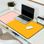 Warm Simplicity - Blush Pink and Mustard Minimalism Desk Mat Gallery Image 2