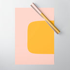 Warm Simplicity - Blush Pink and Mustard Minimalism Wrapping Paper Gallery Image 1