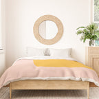 Warm Simplicity - Blush Pink and Mustard Minimalism Duvet Cover Gallery Image 3