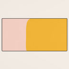 Warm Simplicity - Blush Pink and Mustard Minimalism Desk Mat Gallery Image 3