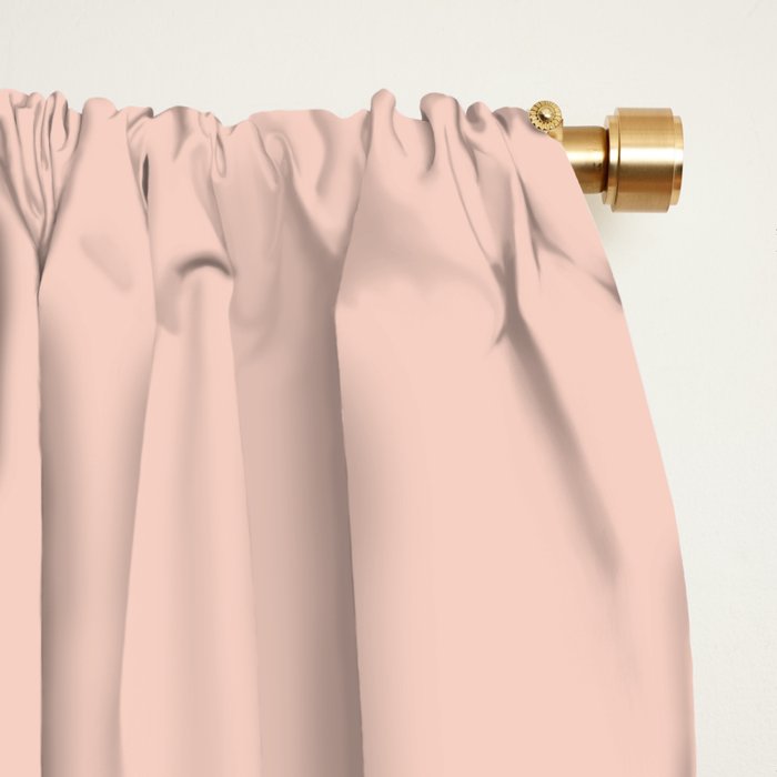 Warm Simplicity - Blush Pink and Mustard Minimalism Window Curtain Gallery Image 2