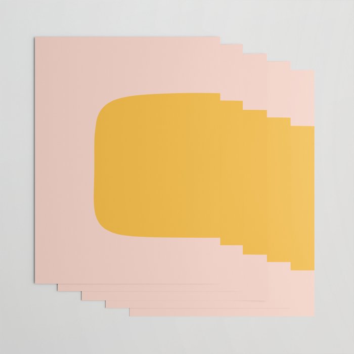 Warm Simplicity - Blush Pink and Mustard Minimalism Wrapping Paper Gallery Image 3