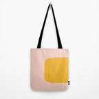 Warm Simplicity - Blush Pink and Mustard Minimalism Tote Bag Gallery Image 2