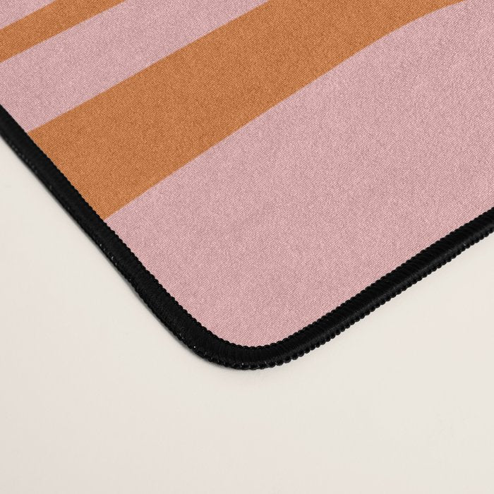 Mid Century Modern Piquet Multi Geometric Tiled Pattern Blush Pink Orange Cream Desk Mat Gallery Image 4