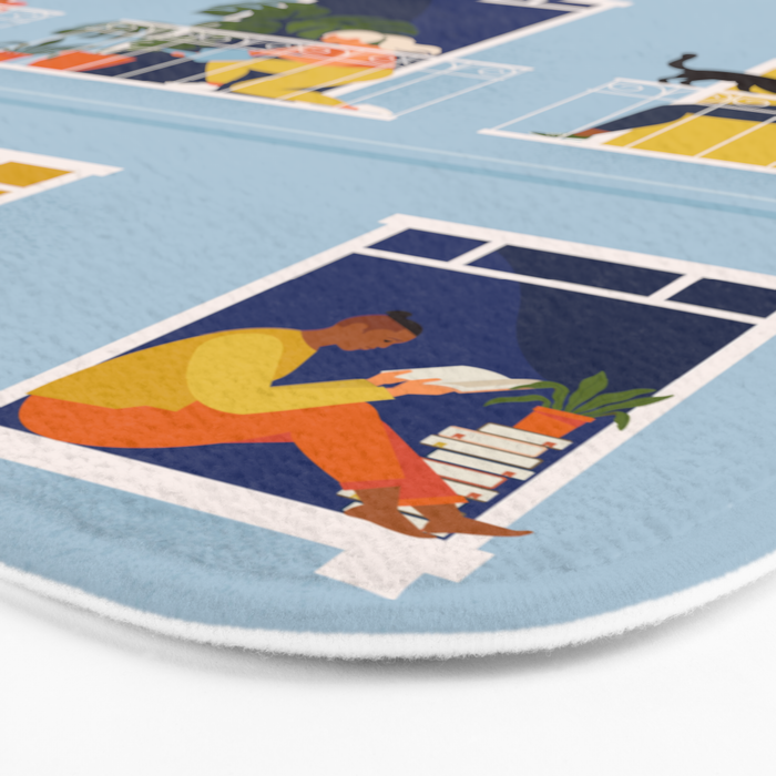 People on balconies Bath Mat Gallery Image 3