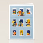People on balconies Stationery Card Gallery Image 2
