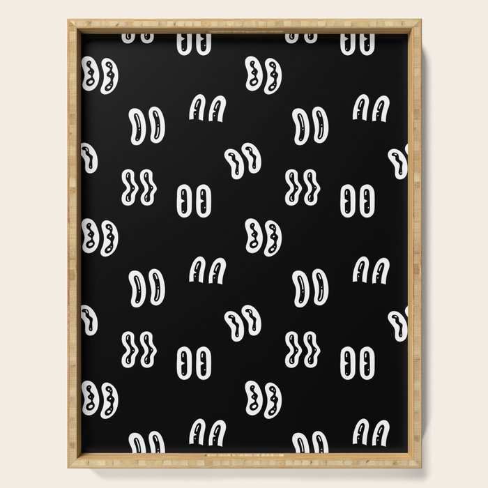 Vintage eye cartoon pattern Serving Tray Gallery Image 1