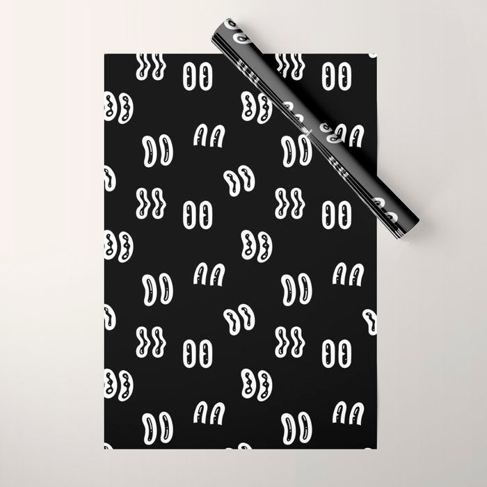 Vintage eye cartoon pattern Wrapping Paper Gallery Image 1