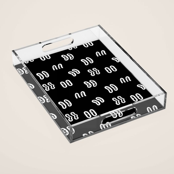 Vintage eye cartoon pattern Acrylic Tray Gallery Image 1