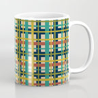 Midcentury Modern Colorful Retro Plaid Pattern Coffee Mug Gallery Image 1