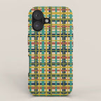 Midcentury Modern Colorful Retro Plaid Pattern iPhone Case Gallery Image 1