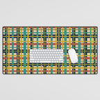 Midcentury Modern Colorful Retro Plaid Pattern Desk Mat Gallery Image 1