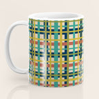 Midcentury Modern Colorful Retro Plaid Pattern Coffee Mug Gallery Image 3