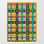 Midcentury Modern Colorful Retro Plaid Pattern Poster Gallery Image 4